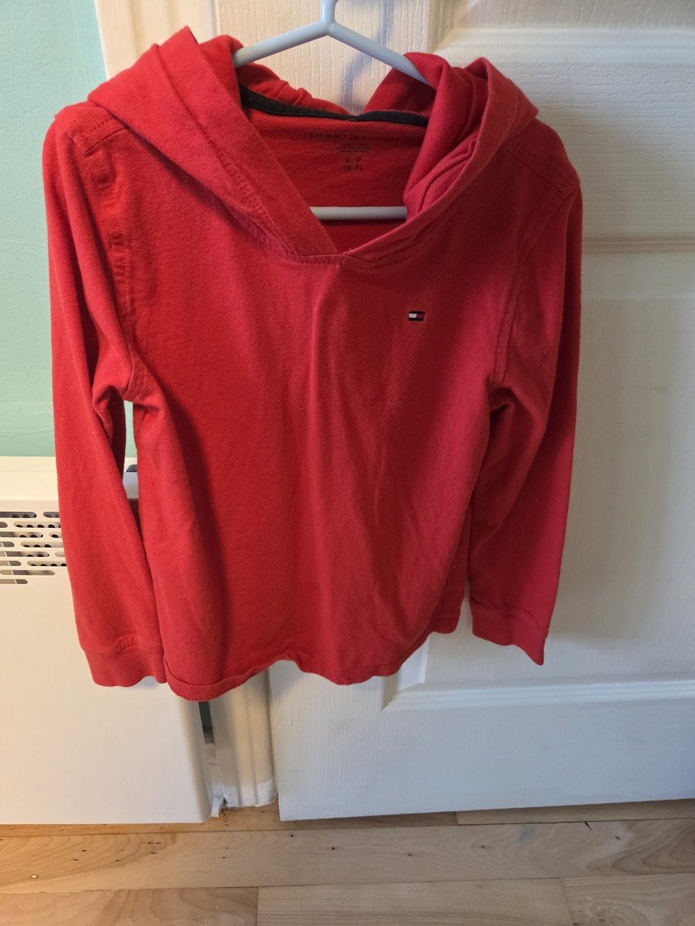 Tommy Hilfiger Kids Red Hooded Long Sleeve Top